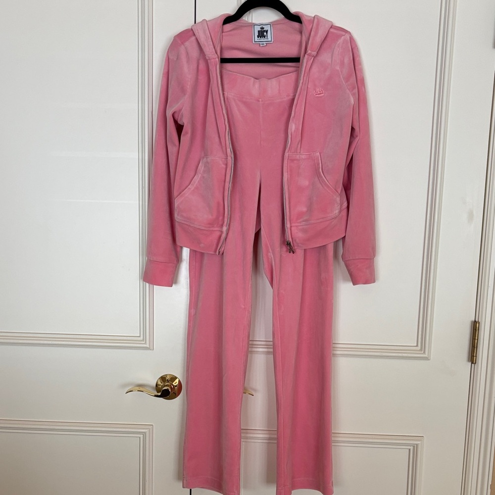 Juicy Couture Pink Velour Hoodie Set